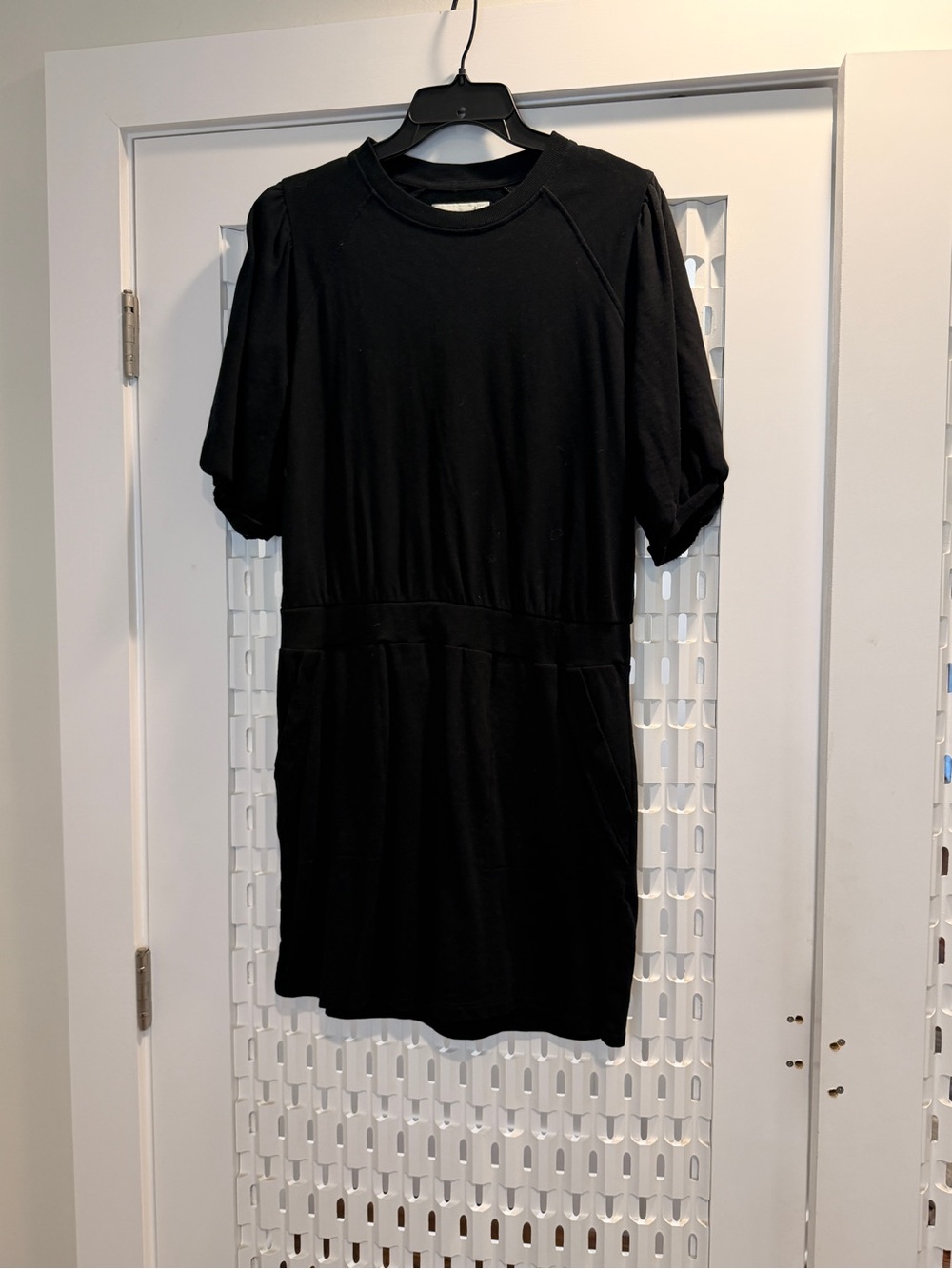 Grey State Black Short Sleeve Waist-Defined Dress